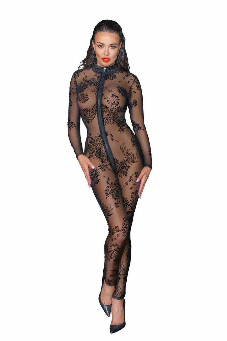 f237-combinaison-longue-en-tulle-avec-fermeture-eclair-a-3-voies | Voyage Sensuel