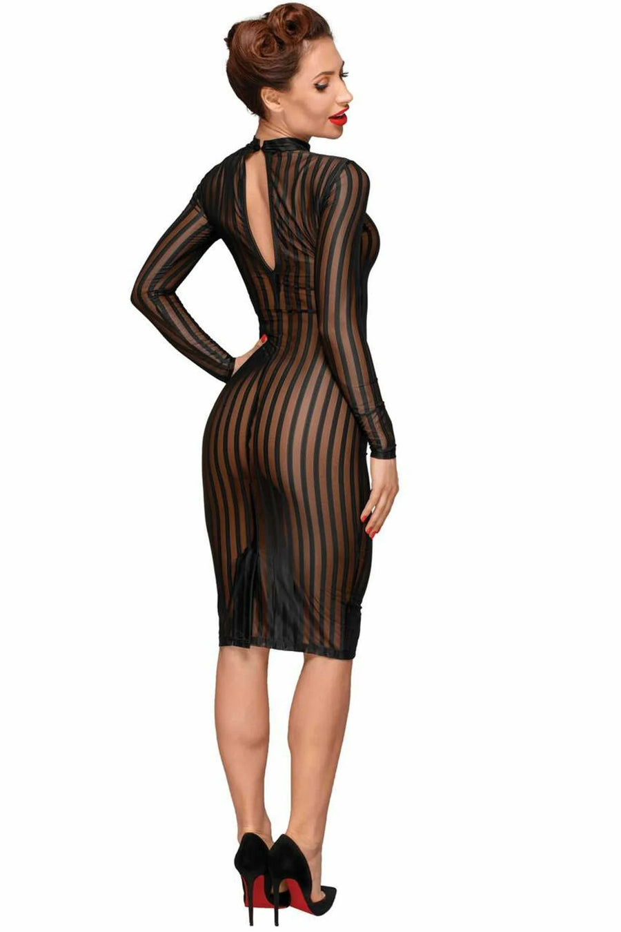 f182-robe-classique-en-tulle-elastique | Voyage Sensuel
