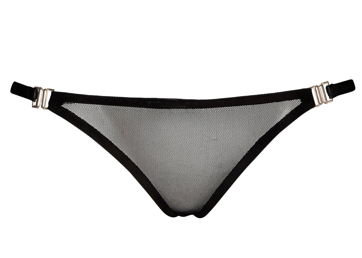 Short sexy en tulle transparent ouvert – Vert – Noir