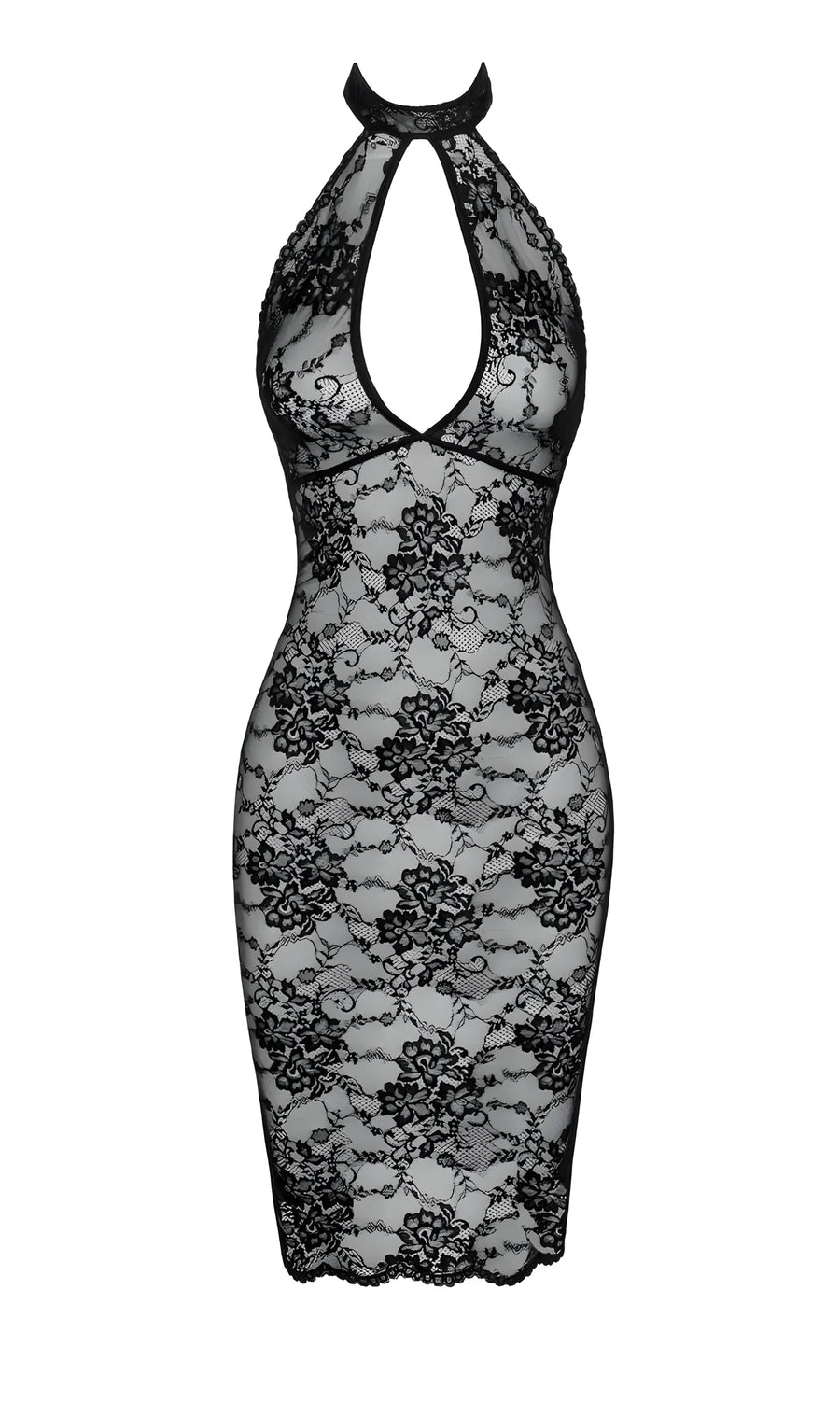 f338-robe-midi-en-dentelle-nocturne | Voyage Sensuel