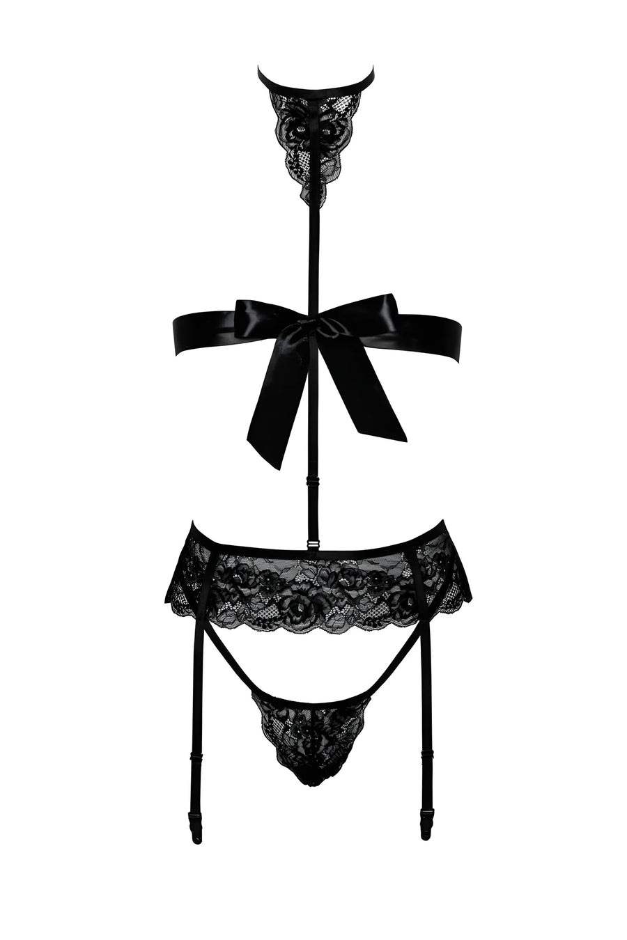 bondage-244-ensemble-lingerie-4-pieces-noir | Voyage Sensuel