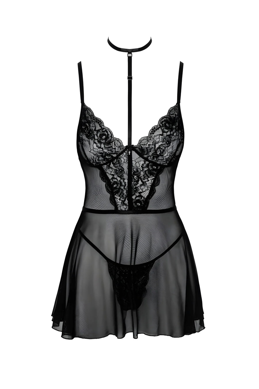 first-kiss-249-babydoll-et-collier-noire | Voyage Sensuel