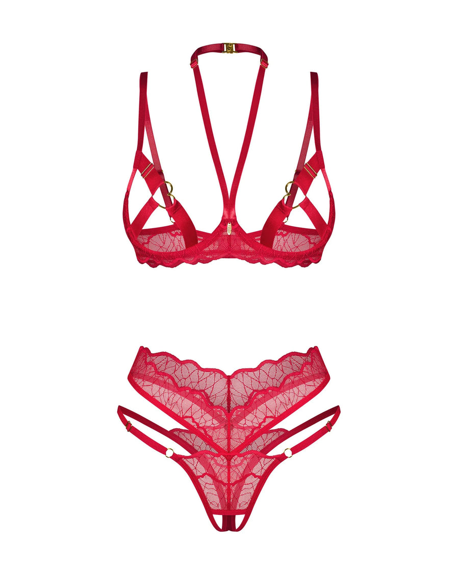 cupide-desir-ensemble-2-pieces-ouvert-rouge | Voyage Sensuel