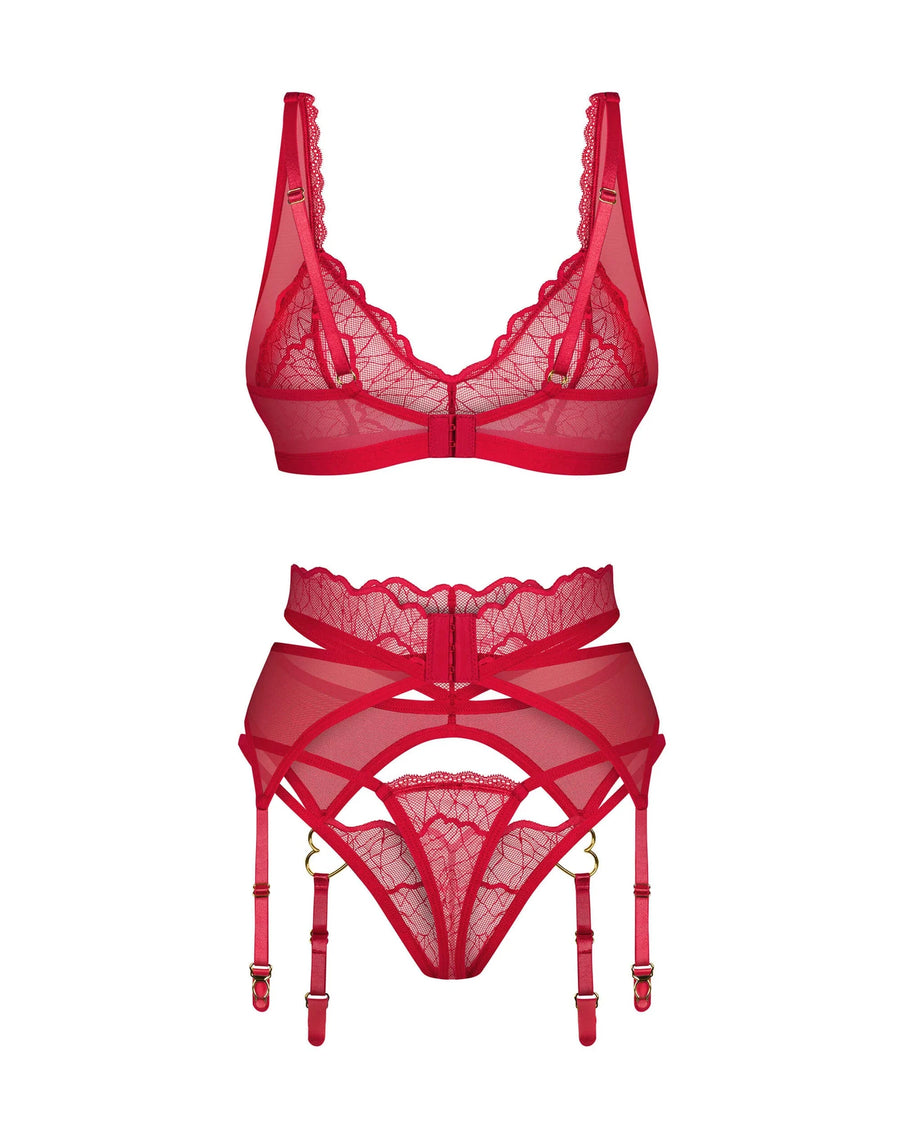 cupide-desir-ensemble-3-pieces-rouge | Voyage Sensuel