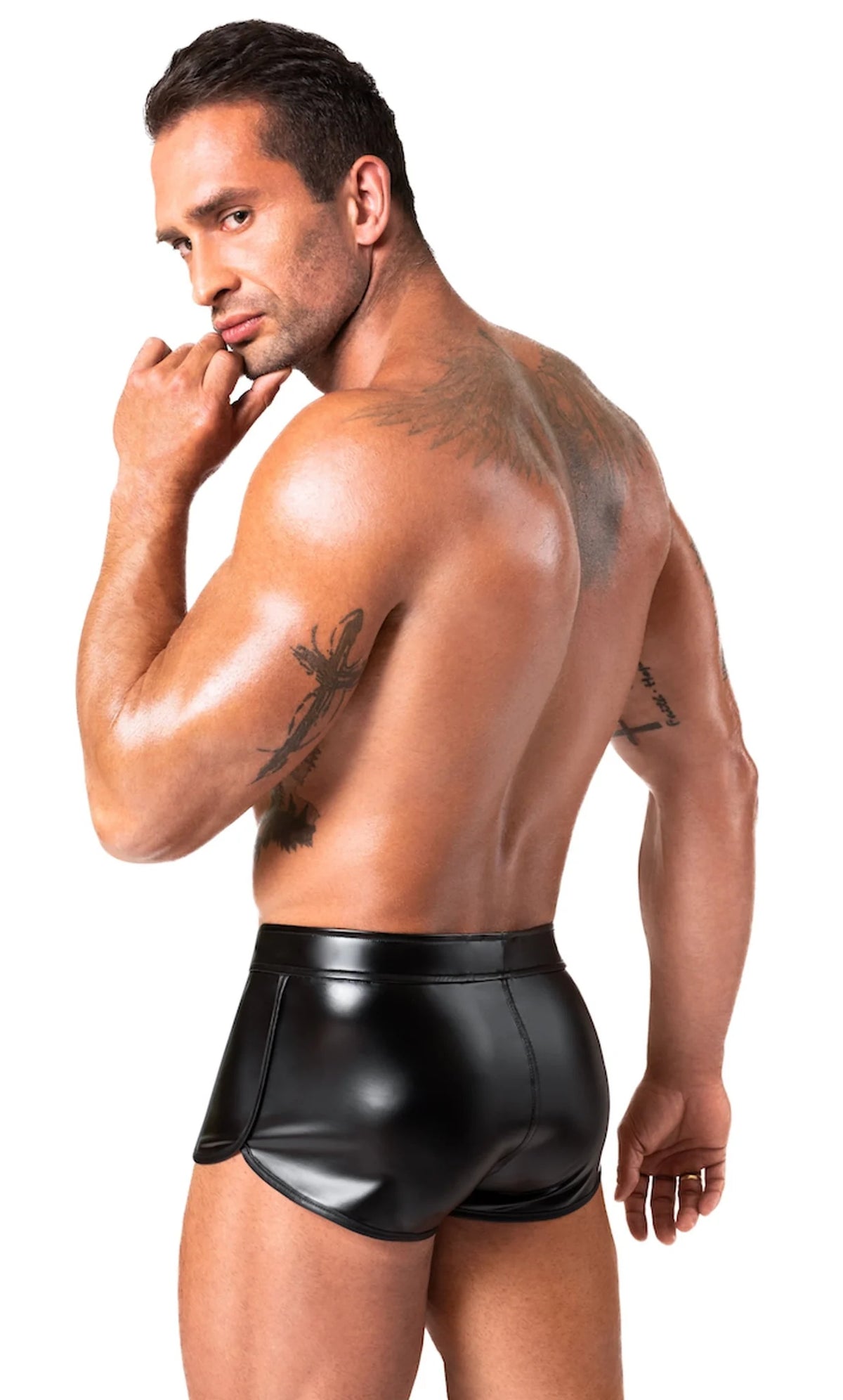 Lingerie divin Homme en wetlook – Noir