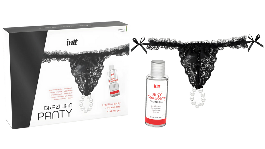 black-brazilian-panty-string-et-lubrifiant | Voyage Sensuel