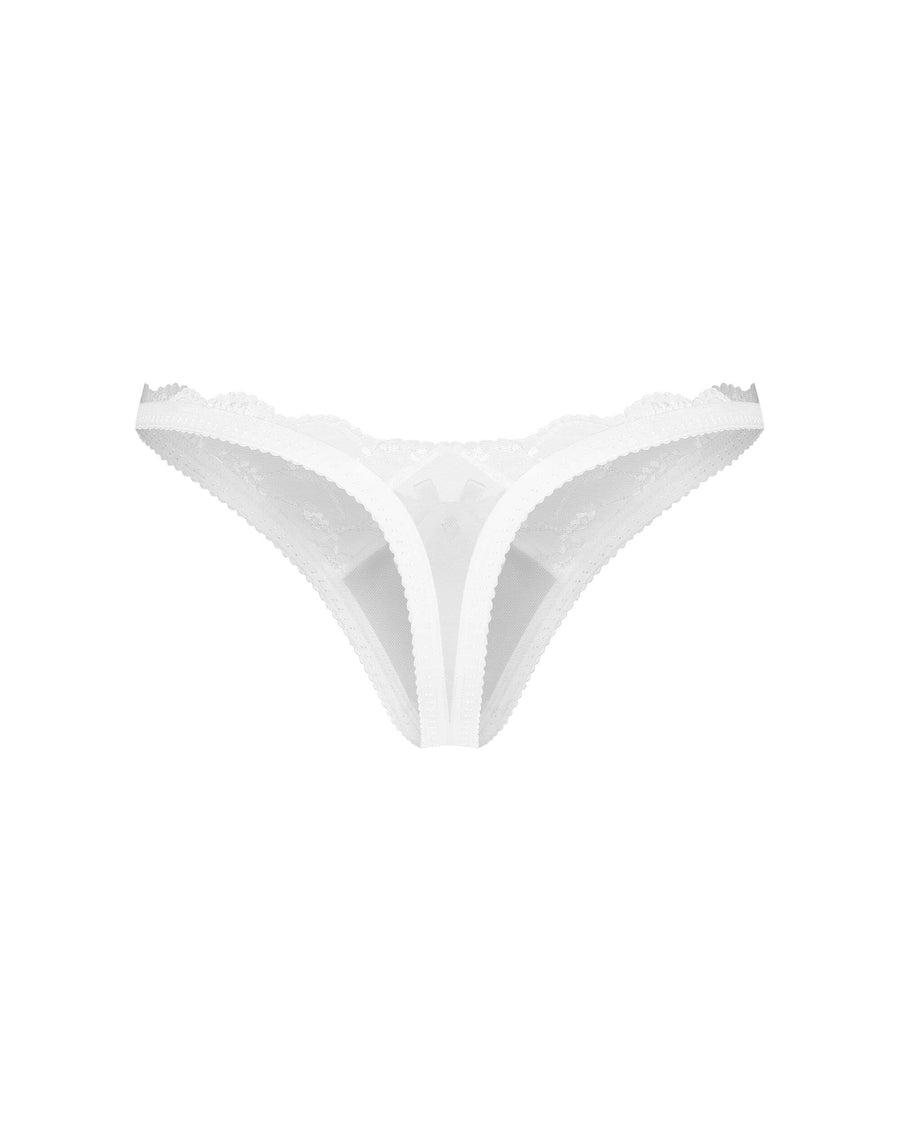 String semi-transparent à dentelle – Blanc – Weddya – Obsessive – vue 6 | Voyage Sensuel