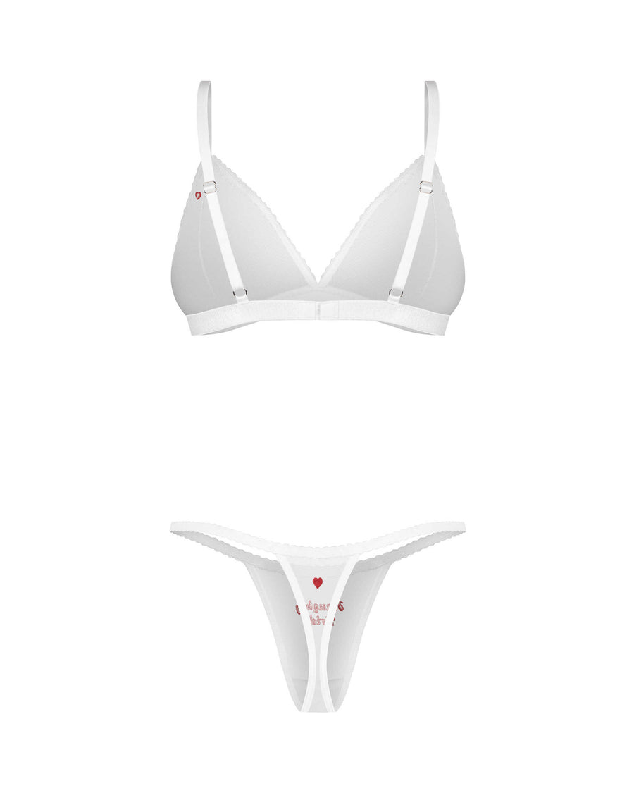 Ensemble brodé avec deux strings – Blanc – Weddya Bride – Obsessive – vue 8 | Voyage Sensuel