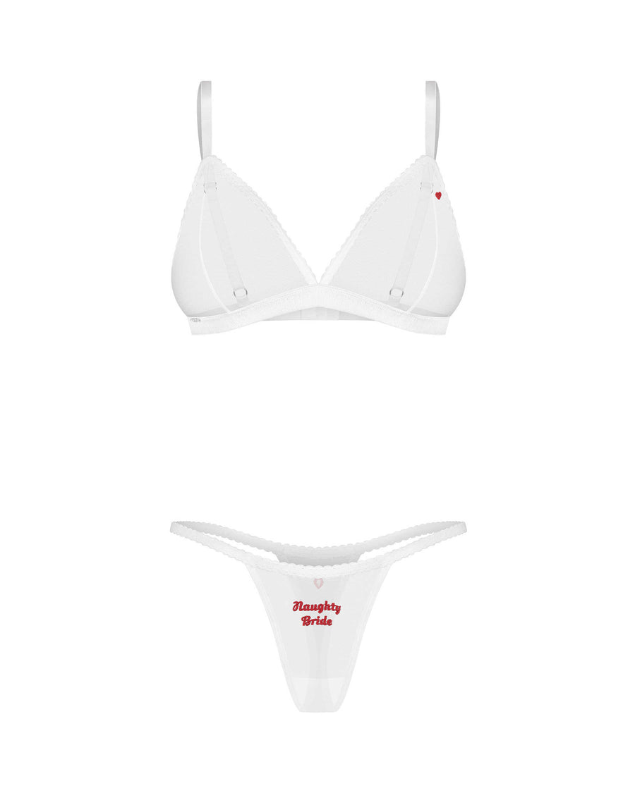 Ensemble brodé avec deux strings – Blanc – Weddya Bride – Obsessive – vue 7 | Voyage Sensuel