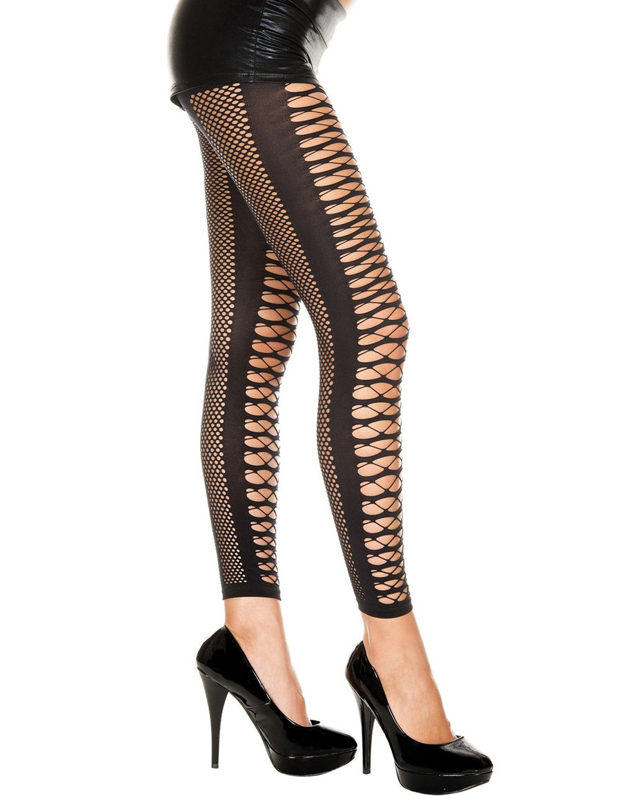 Leggings noir sexy lanières – Music Legs | Voyage Sensuel