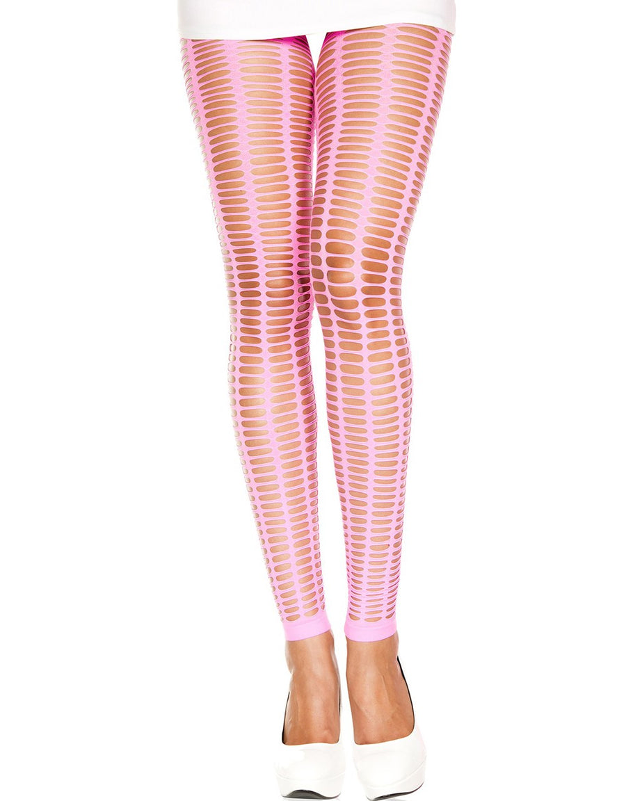 Leggings rose fluo moulant ajouré petits trous – Music Legs | Voyage Sensuel