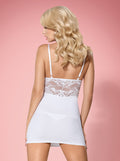 Valentina - Nuisette satin dentelle blanc