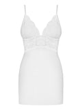 Valentina - Nuisette satin dentelle blanc