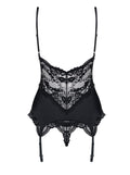 Valentina - Guêpière dentelle lacée noir