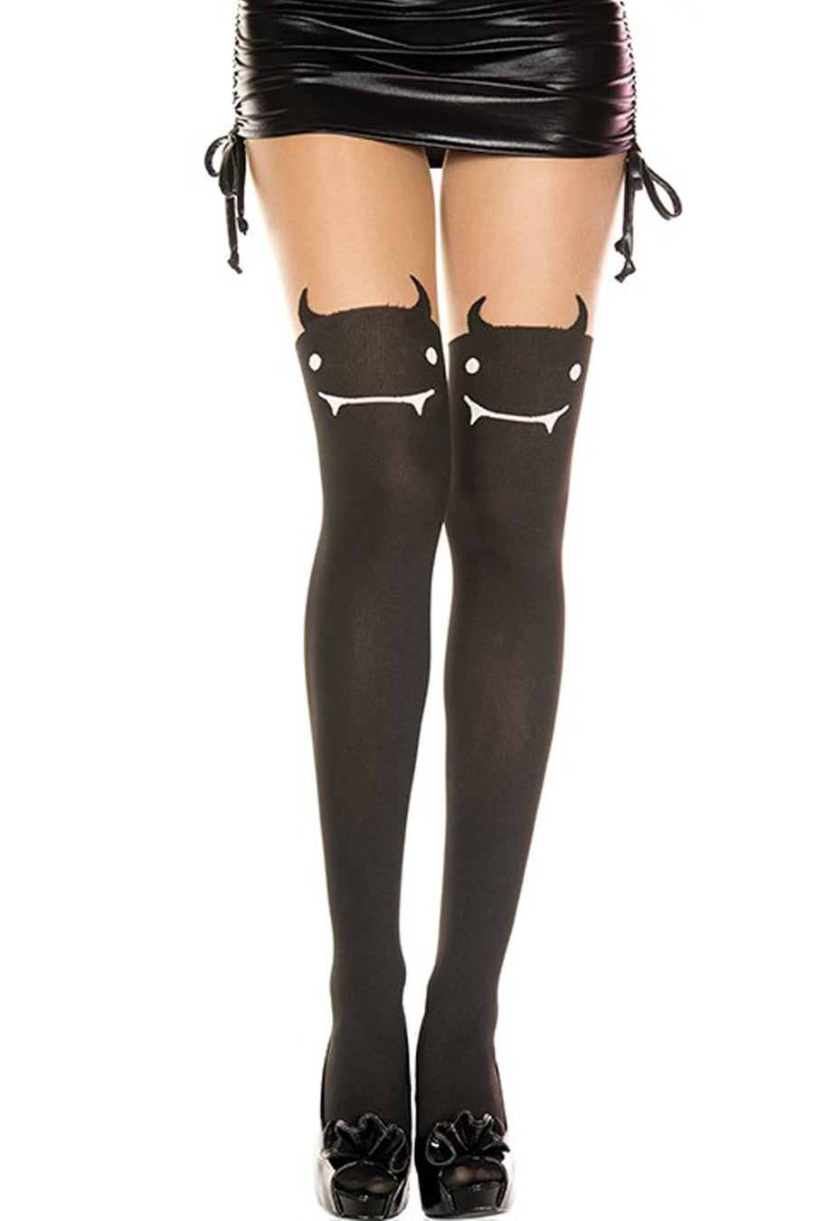 Collant semi opaque avec tête diable fantaisie – Music Legs | Voyage Sensuel