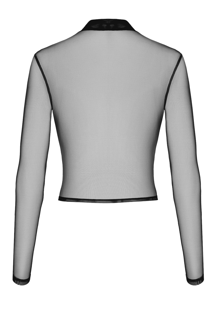 Top court en tulle transparent floqué – Noir – Noir Handmade – vue 7 | Voyage Sensuel