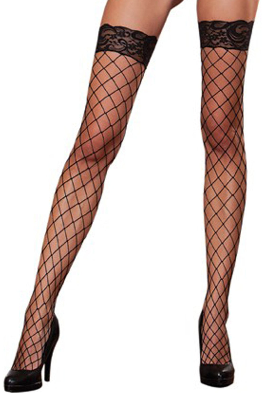 Bas filet noir autofixants – Dreamgirl | Voyage Sensuel