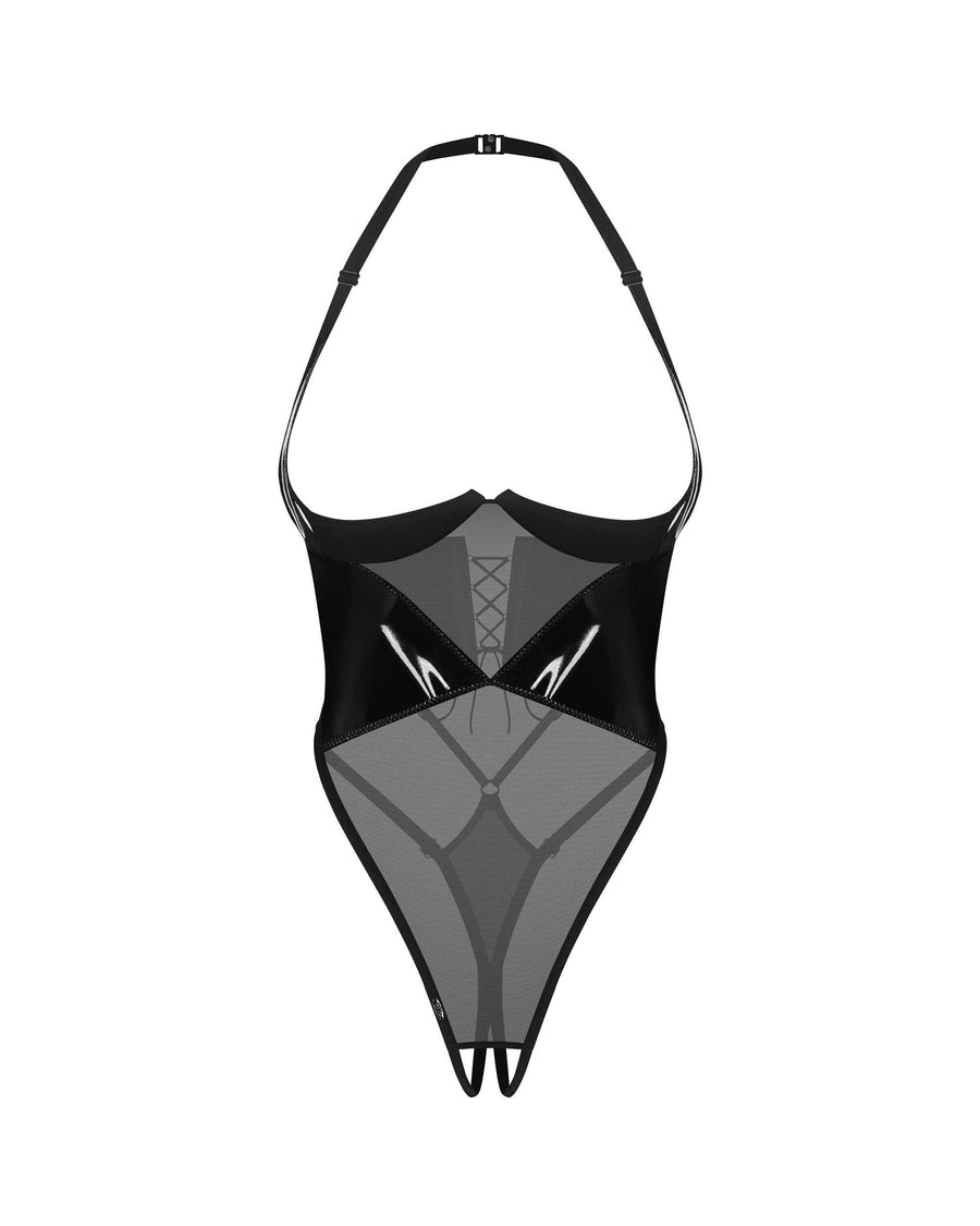 Body ouvert en maille et effet latex – Rolleya – Obsessive – vue 10 | Voyage Sensuel