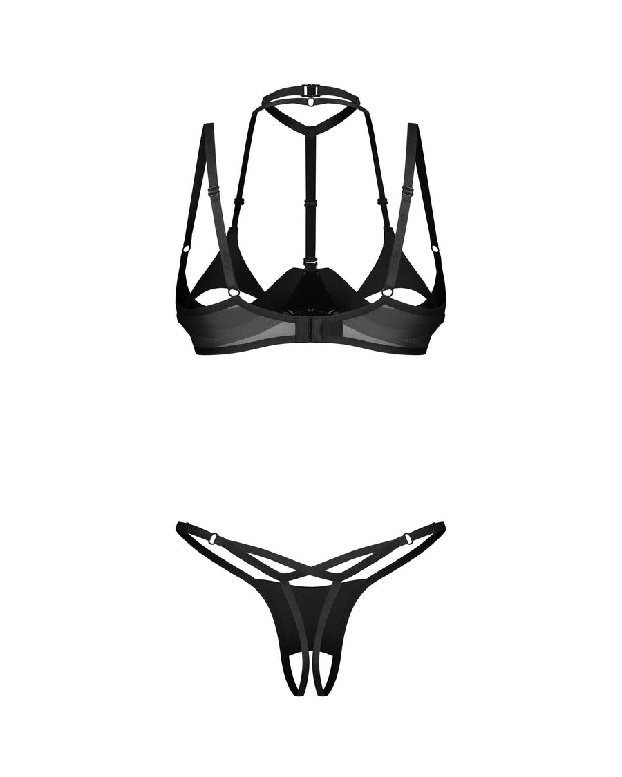 Ensemble semi-ouvert en maille et effet latex – Rolleya – Obsessive – vue 11 | Voyage Sensuel