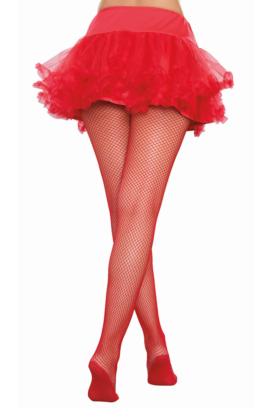 Collant résille rouge avec pieds renforcés – Dreamgirl | Voyage Sensuel