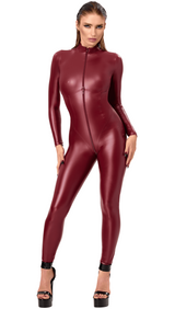 Combinaison Powerwetlook bordeaux zip trois voies F395 Dark Romance – vue 1