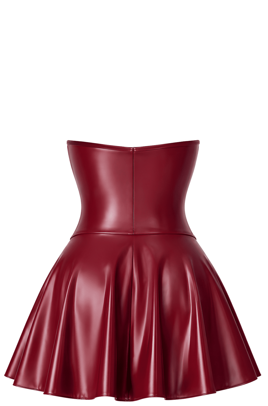 Mini robe corset bordeaux F397 Dark Romance – vue 8 | Voyage Sensuel
