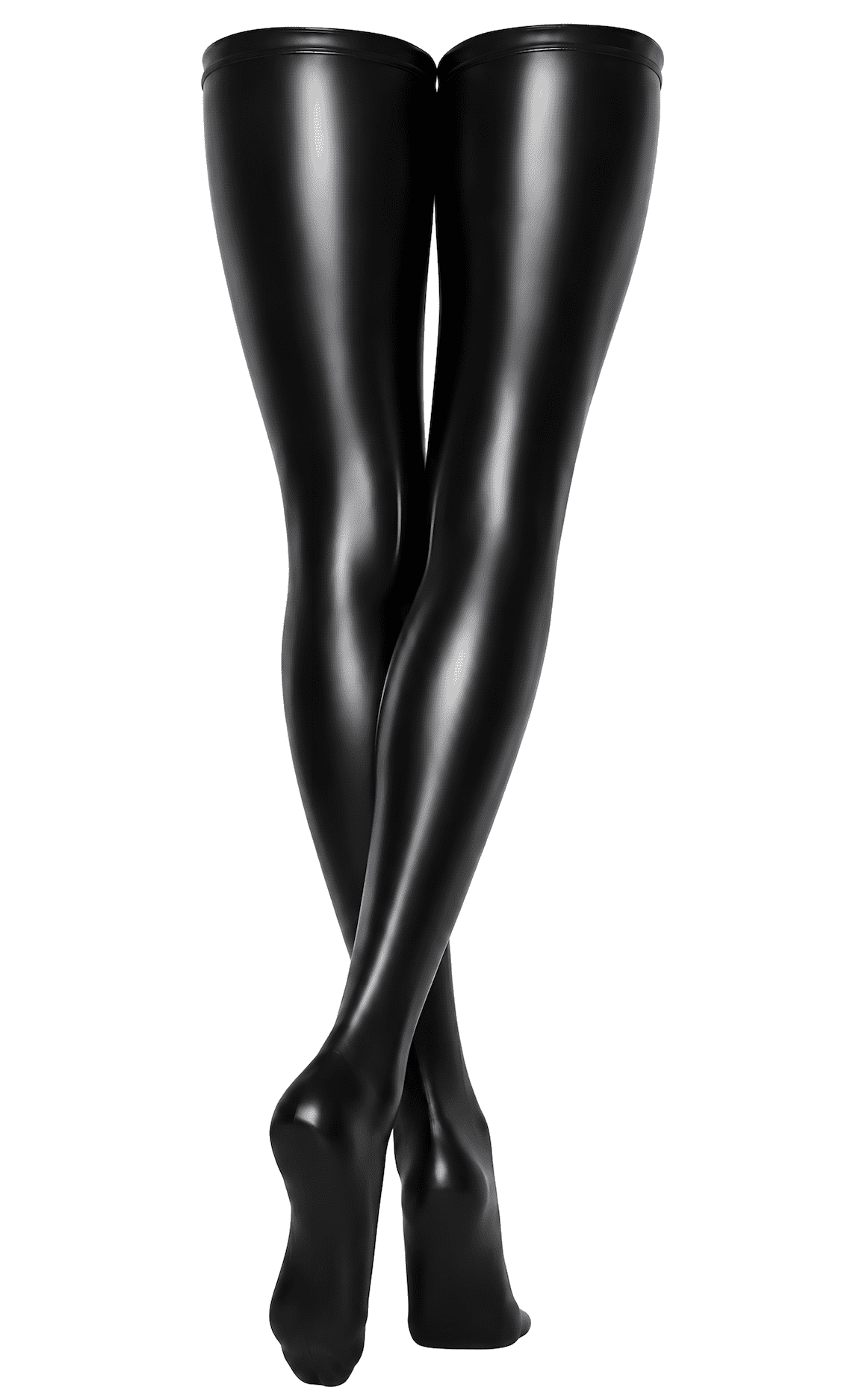 Bas cuissardes noirs Powerwetlook F403 After Midnight – vue 3