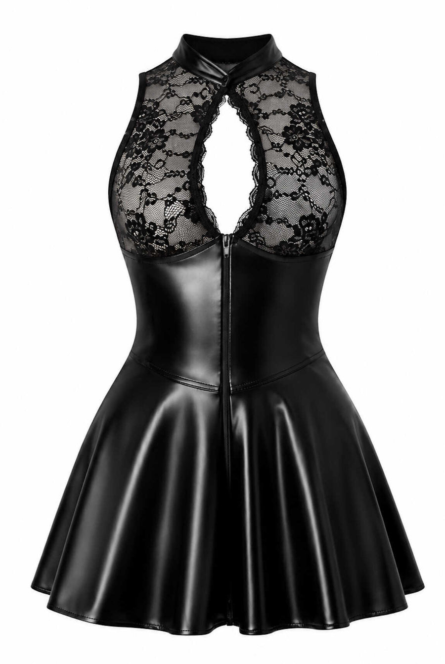 Robe courte dentelle et wetlook F404 One More Kiss – vue 5 | Voyage Sensuel