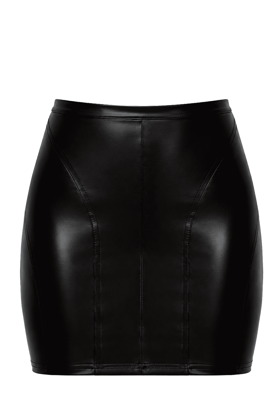 Mini jupe noire Powerwetlook F407 Dark Affair – vue 5 | Voyage Sensuel