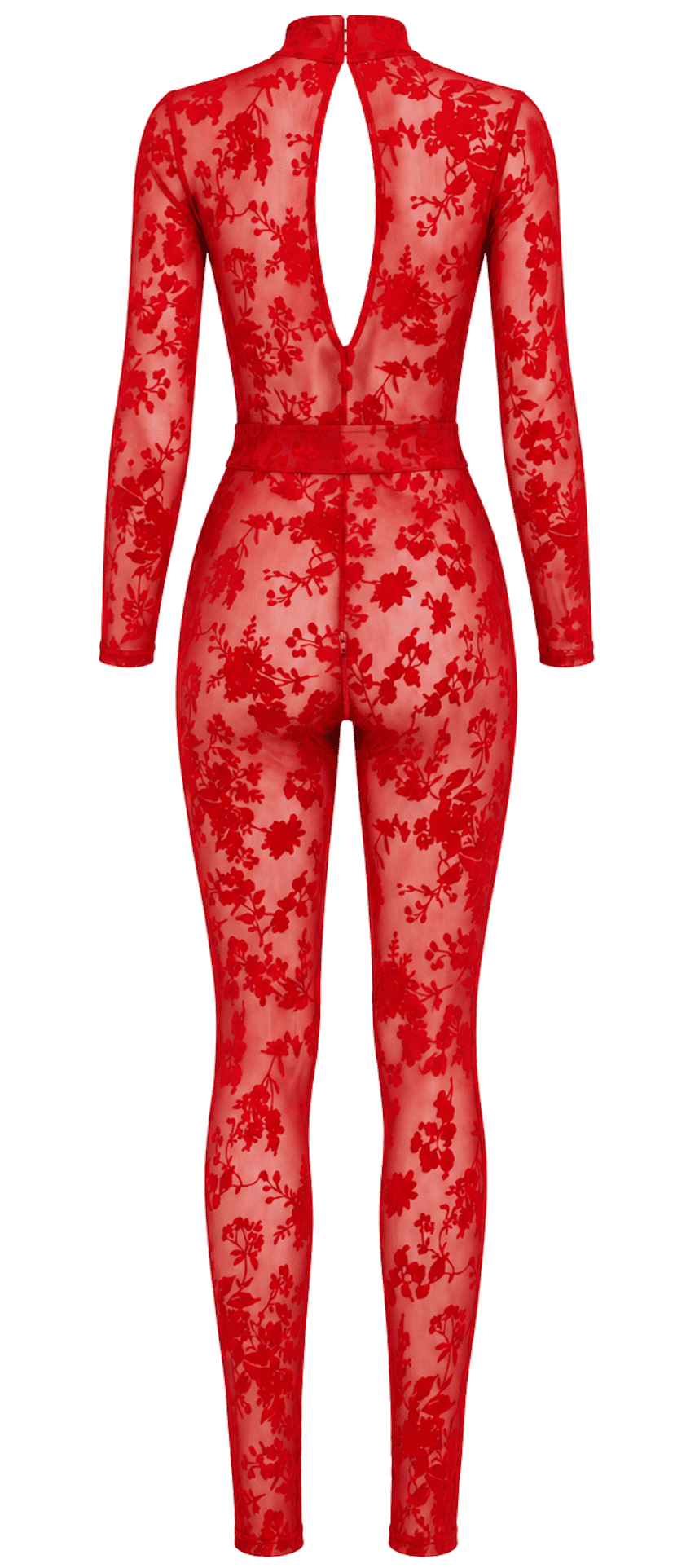 Catsuit rouge à décolleté plongeant Lovebite – Noir Handmade – vue 6 | Voyage Sensuel