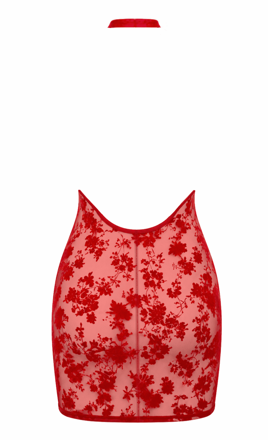 Mini-robe rouge à col cascade Plaything – Noir Handmade – vue 5 | Voyage Sensuel