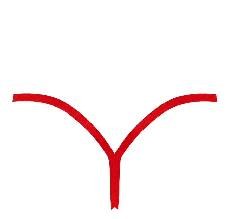 String rouge à fermoirs latéraux Plaything – Noir Handmade – vue 4 | Voyage Sensuel
