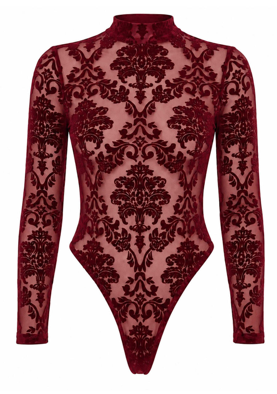 Body bordeaux à dos nu Masquerade – Noir Handmade – vue 7 | Voyage Sensuel