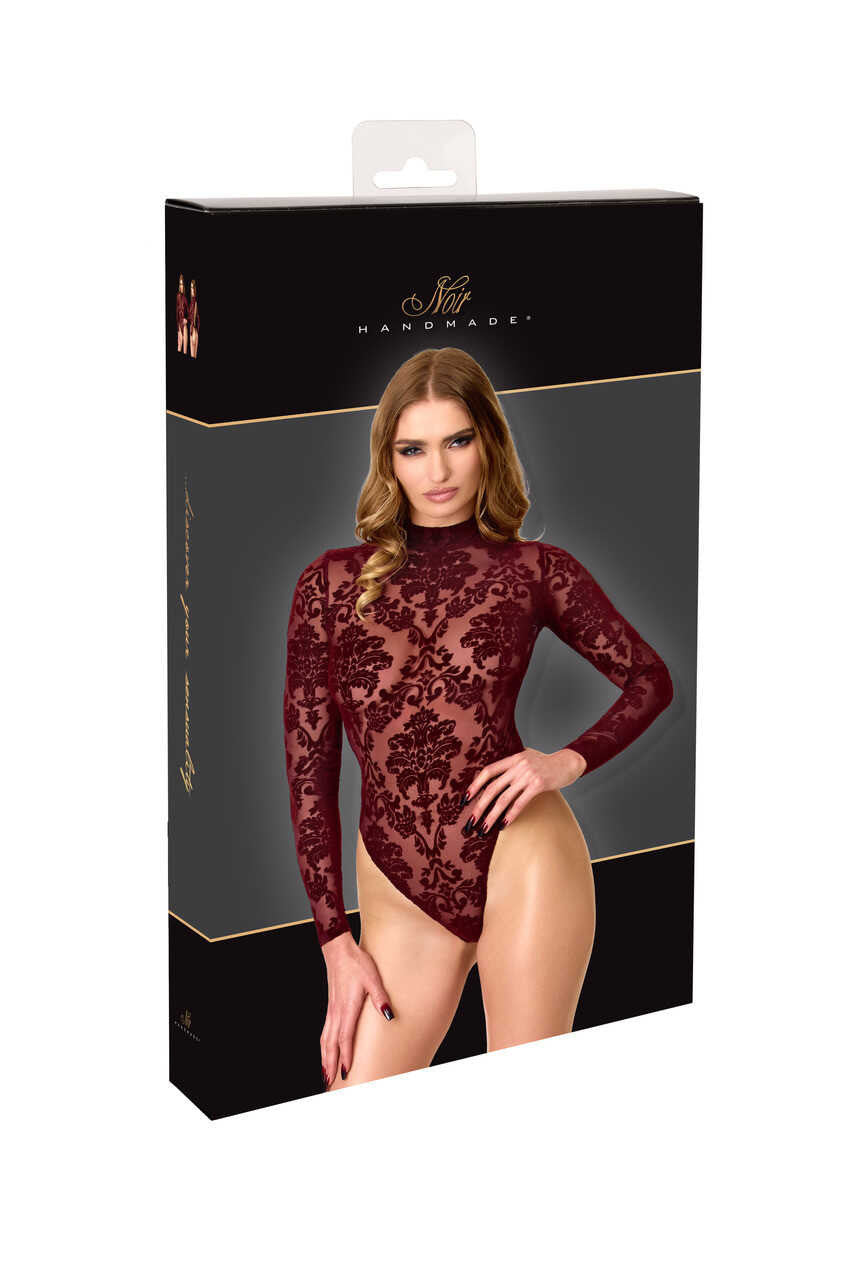 Body bordeaux à dos nu Masquerade – Noir Handmade – vue 9 | Voyage Sensuel
