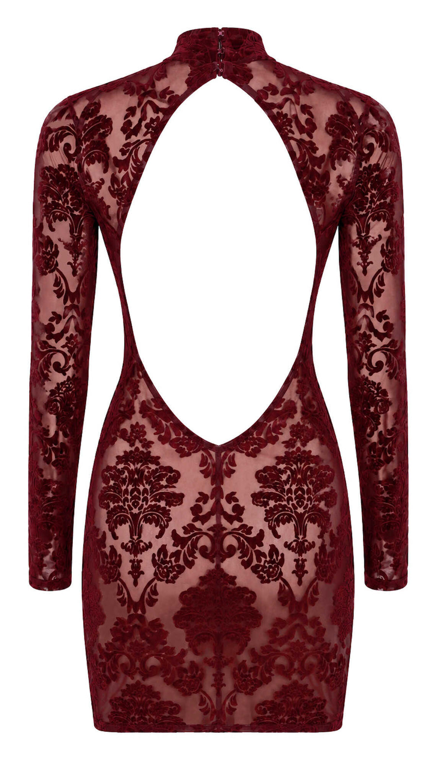 Mini-robe bordeaux à dos nu Masquerade – Noir Handmade – vue 7 | Voyage Sensuel