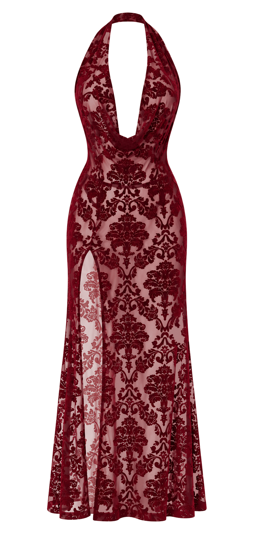Robe longue bordeaux à dos nu Masquerade – Noir Handmade – vue 5 | Voyage Sensuel