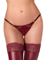 String bordeaux en tulle floqué Masquerade – Noir Handmade – vue 1