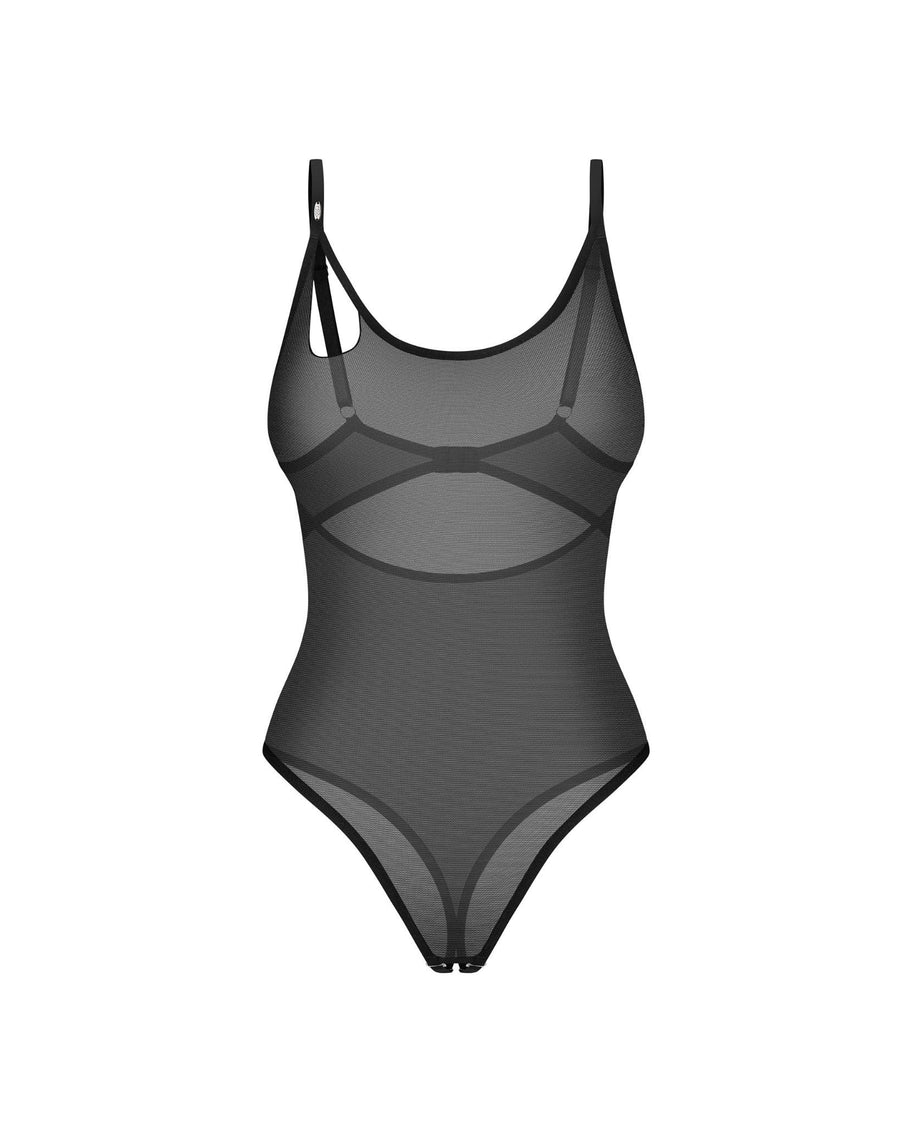 Body ouvert transparent à découpes – Noir – Saturis – Obsessive – vue 4 | Voyage Sensuel