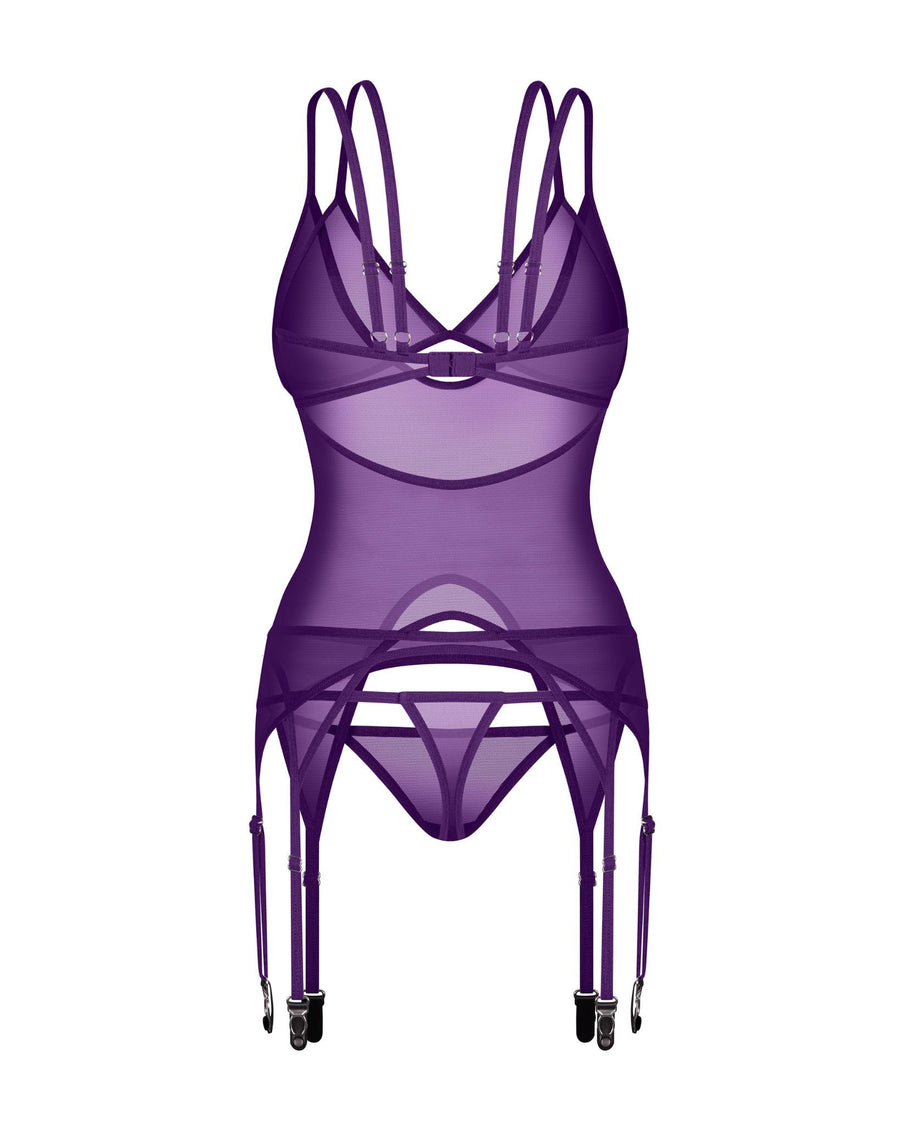 Corset souple avec string – Violet – Vibres – Obsessive – vue 8 | Voyage Sensuel