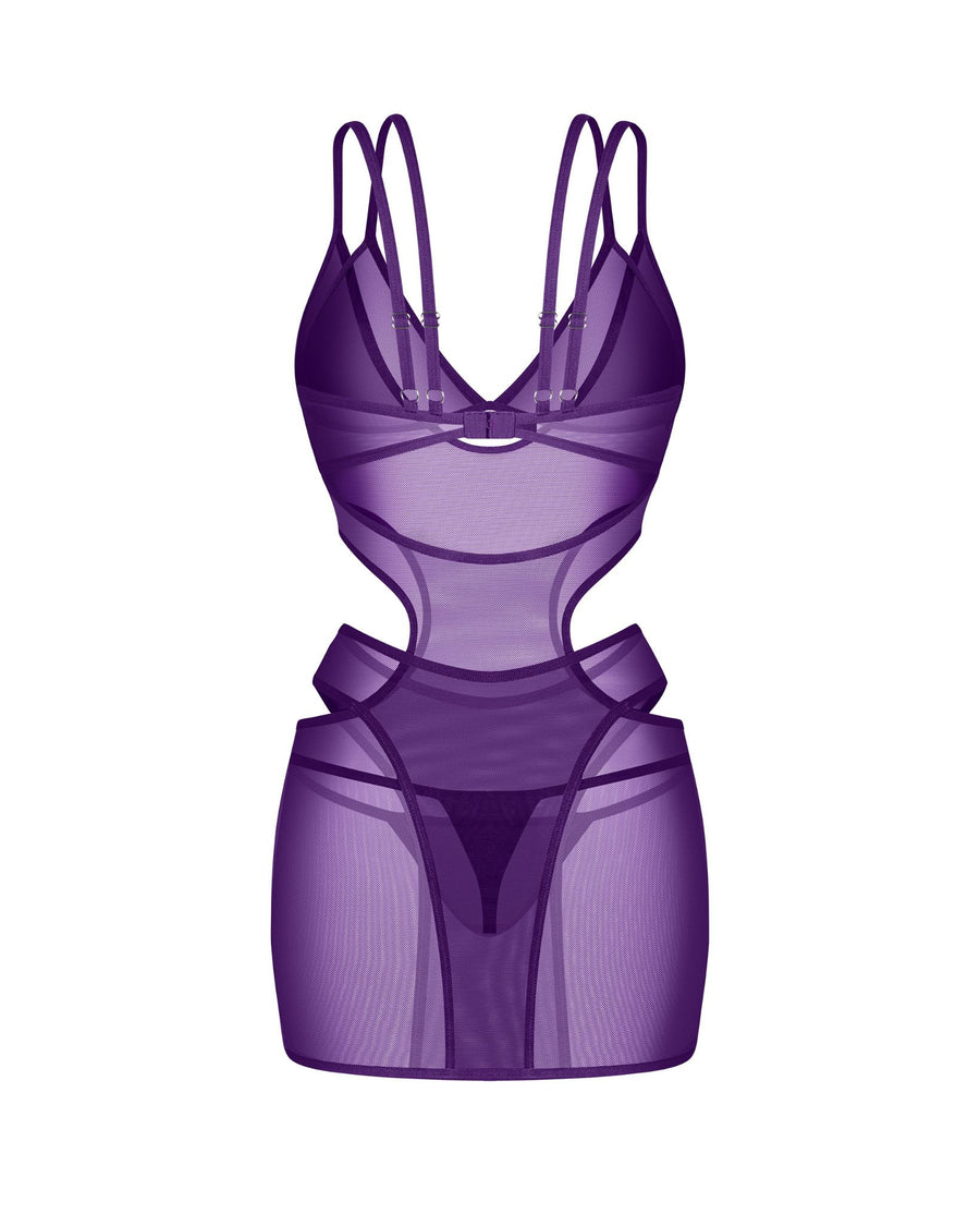 Nuisette à découpes avec string – Violet – Vibres – Obsessive – vue 6 | Voyage Sensuel