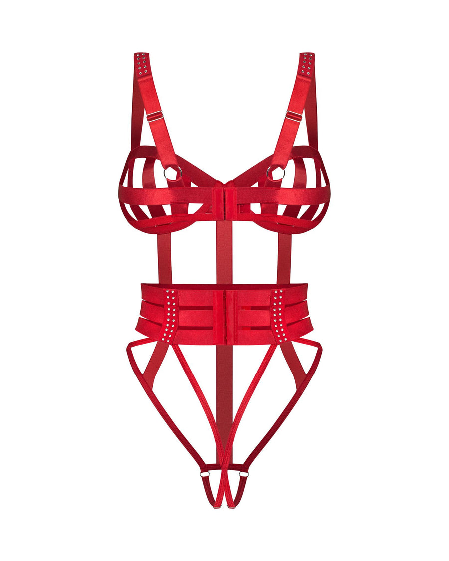Body ouvert à cristaux – Rouge – Shiny Obsession – Obsessive – vue 8 | Voyage Sensuel