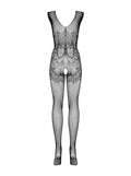 Élisa - Bodystocking résille fine transparent noir