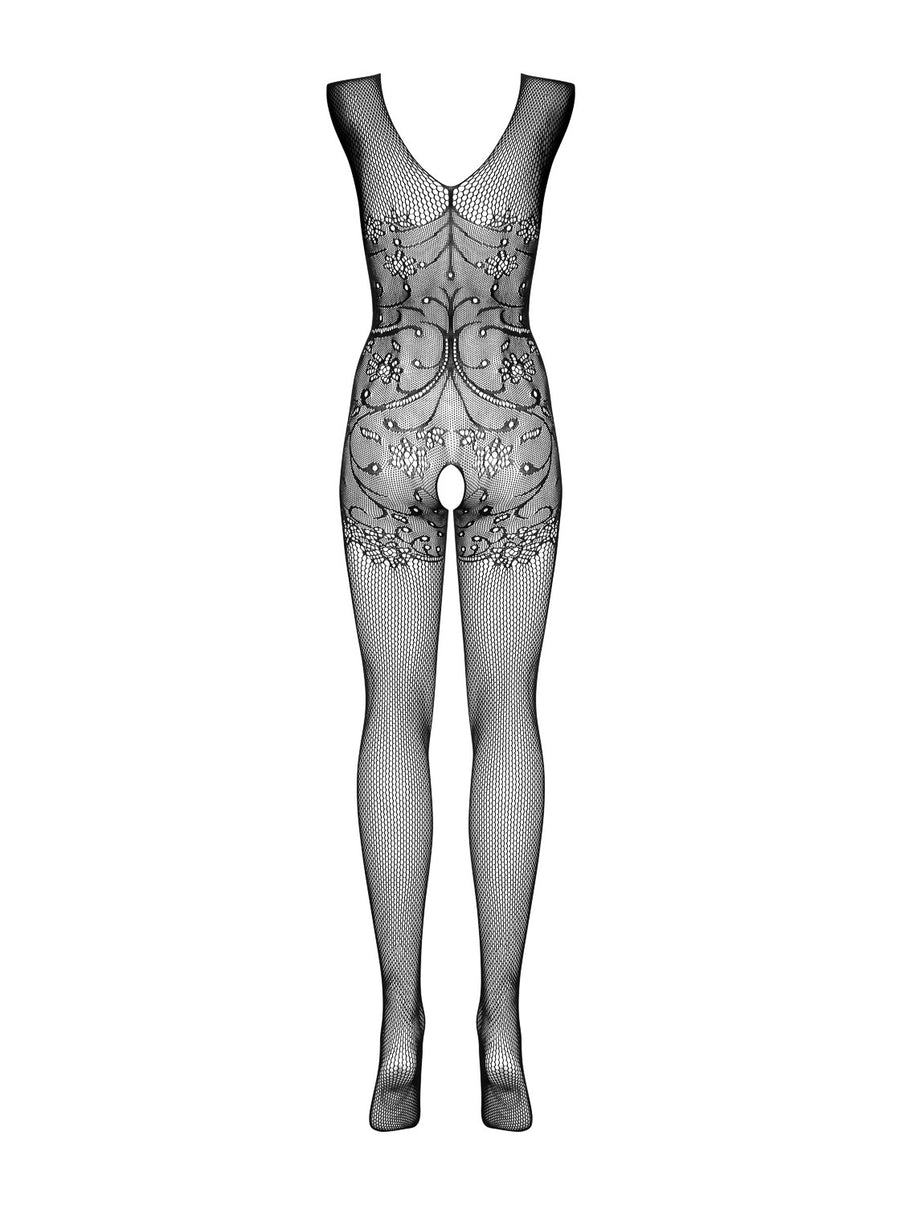 Élisa - Bodystocking résille fine transparent noir | Voyage Sensuel