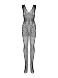 Élisa - Bodystocking résille fine transparent noir