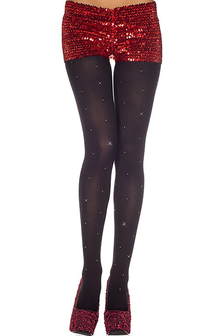 Collant opaque noir avec petits brillants – Music Legs | Voyage Sensuel