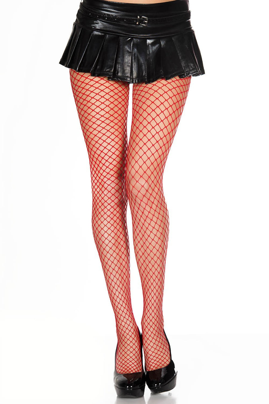Collant large filet rouge – Music Legs | Voyage Sensuel
