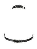 Medusa - Harnais soutien-gorge cuir effet bondage noir