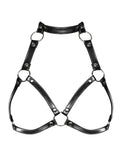Medusa - Harnais soutien-gorge cuir effet bondage noir