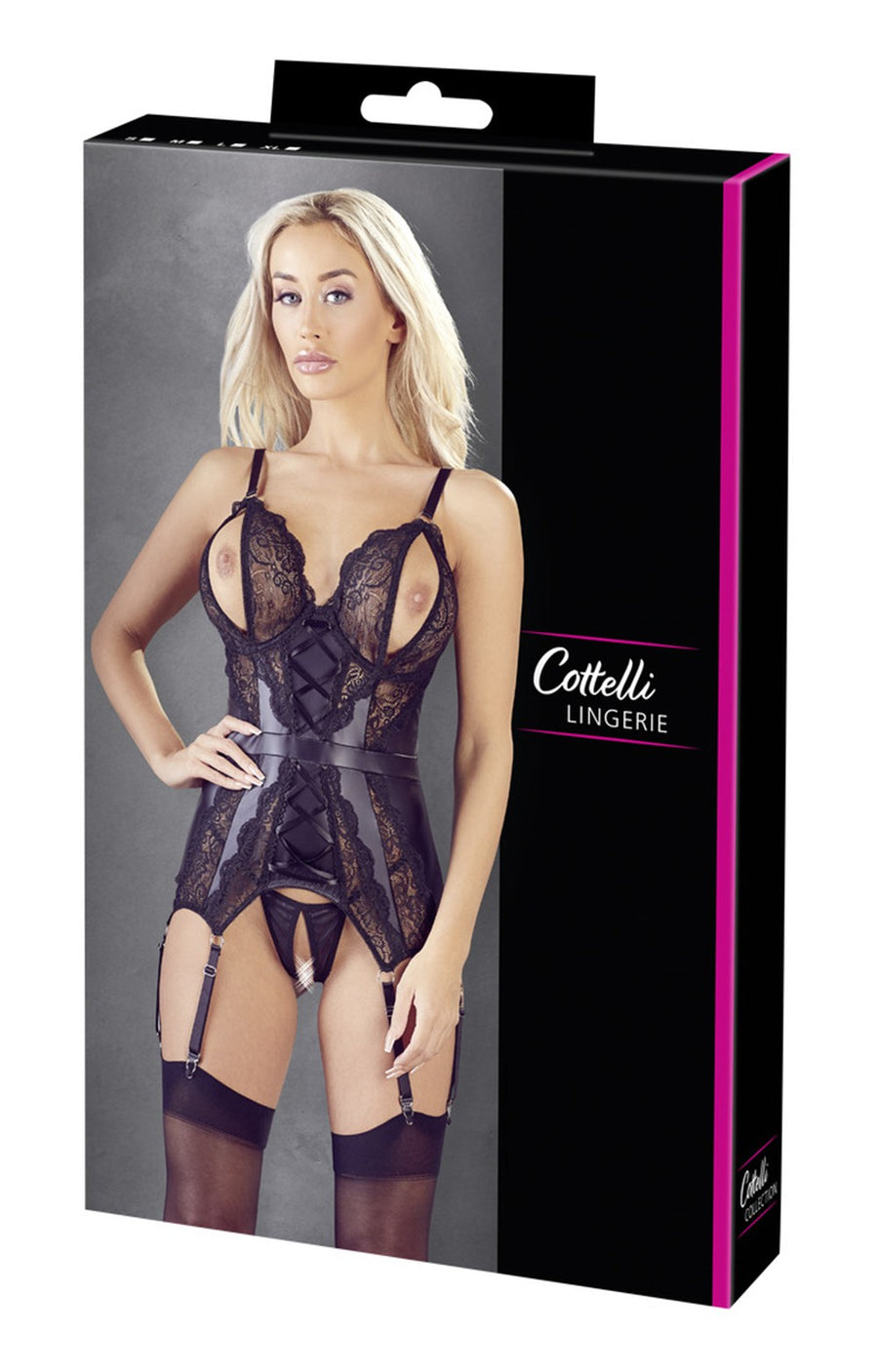 Bustier noir avec jarretelles amovibles – Cotelli Lingerie | Voyage Sensuel