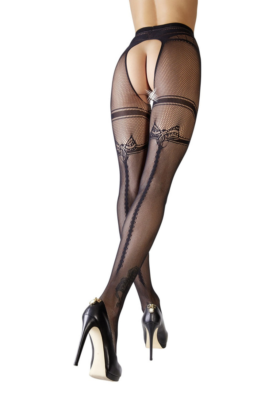 Collant fantaisie résille ouvert – Cotelli Lingerie | Voyage Sensuel